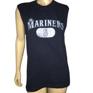 VINTAGE MARINERS TANK TOP MAJESTIC SIZE M NAVY BLUE